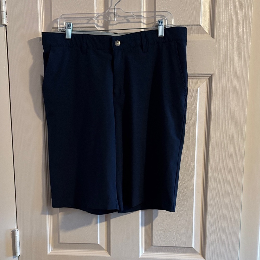 adidas Men's Dark Blue Flat Front Shorts